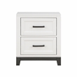 Lexicon Garretson Solid Wood Nightstand in White and Metallic Gray Finish