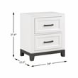 Lexicon Garretson Solid Wood Nightstand in White and Metallic Gray Finish