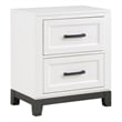 Lexicon Garretson Solid Wood Nightstand in White and Metallic Gray Finish