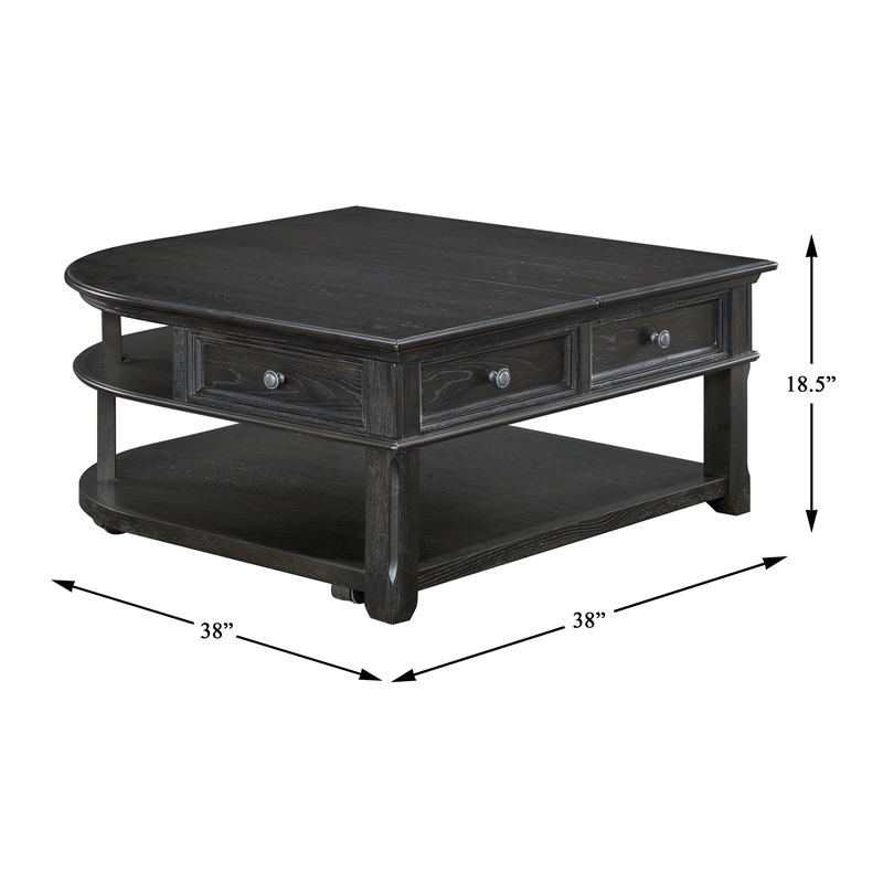 Lexicon Muriel Pine Lift Top Cocktail Table in Charcoal