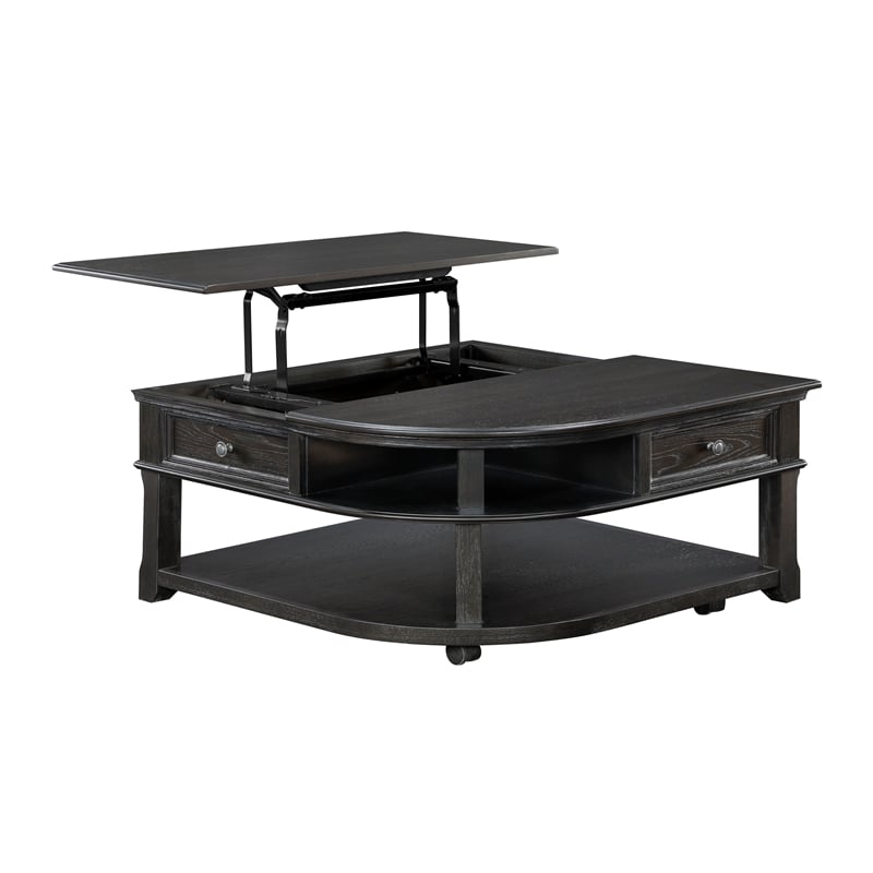 Lexicon Muriel Pine Lift Top Cocktail Table in Charcoal