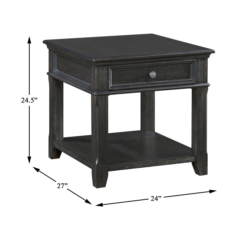 Lexicon Muriel Pine End Table in Charcoal