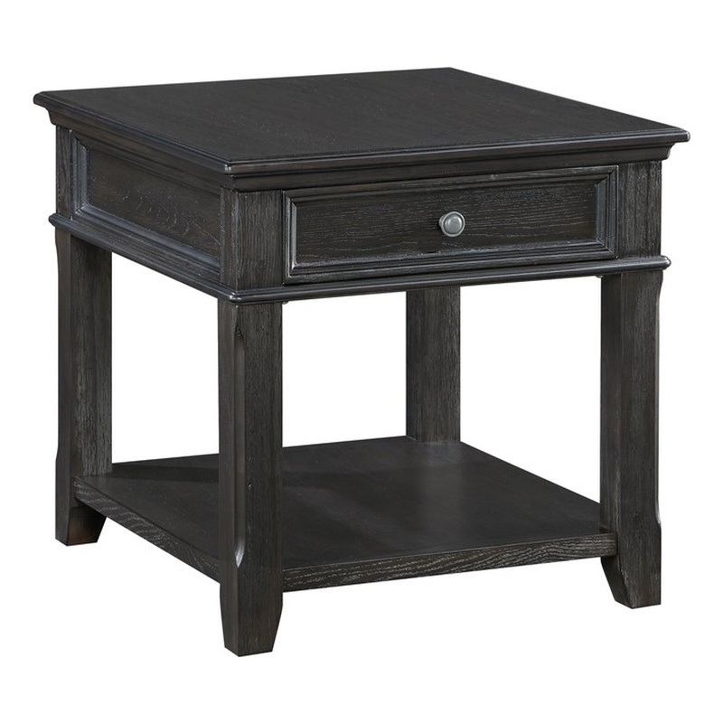 Lexicon Muriel Pine End Table in Charcoal