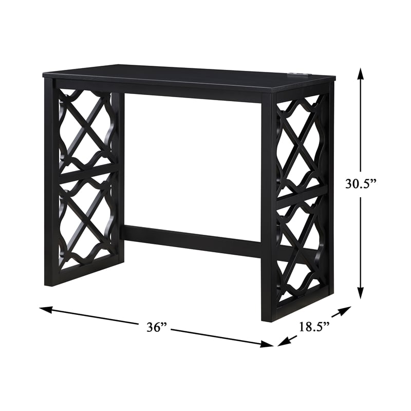 Lexicon Salina Engineered Wood 3-Piece Pack Desks with Stool Set in Black