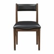 Lexicon Clive Leather Dining Side Chair in Black (Set of 2)