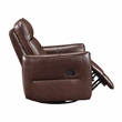 Lexicon Thomas Leather Swivel Glider Reclining Chair in Brown