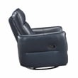 Lexicon Thomas Leather Swivel Glider Reclining Chair in Dark Blue