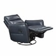 Lexicon Thomas Leather Swivel Glider Reclining Chair in Dark Blue