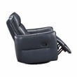 Lexicon Thomas Leather Swivel Glider Reclining Chair in Dark Blue