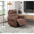 Lexicon Thomas Leather Swivel Glider Reclining Chair in Toffee Brown