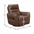 Lexicon Thomas Leather Swivel Glider Reclining Chair in Toffee Brown