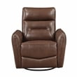 Lexicon Thomas Leather Swivel Glider Reclining Chair in Toffee Brown