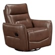 Lexicon Thomas Leather Swivel Glider Reclining Chair in Toffee Brown
