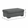 Lexicon Athena Textured Fabric Ottoman in Dark Gray