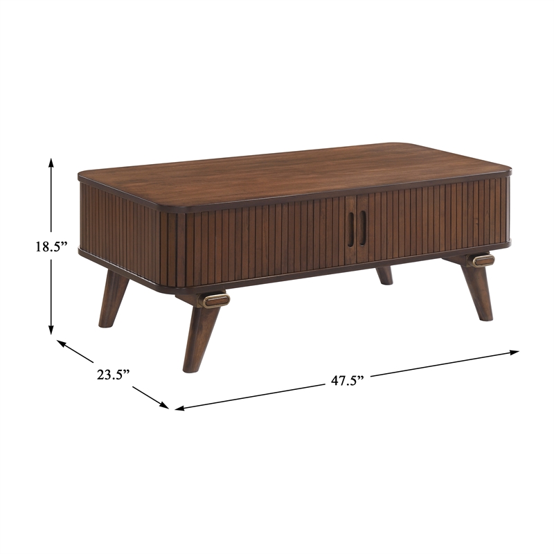 Lexicon Monroe Asian Hardwood Cocktail Table in Walnut Finish