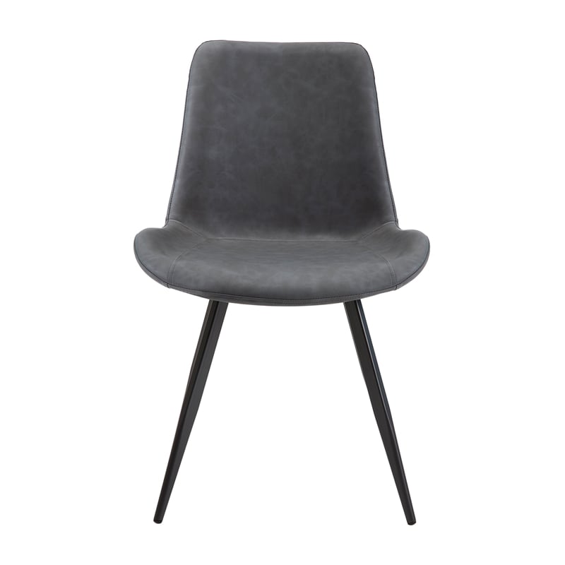 Lexicon Brixley Faux Leather Dining Side Chair in Gray (Set of 2)