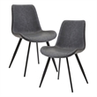Lexicon Brixley Faux Leather Dining Side Chair in Gray (Set of 2)