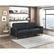 Lexicon Carlton Faux Leather Elegant Lounger in Black