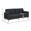Lexicon Carlton Faux Leather Elegant Lounger in Black