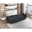 Lexicon Carlton Faux Leather Elegant Lounger in Black