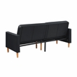 Lexicon Carlton Faux Leather Elegant Lounger in Black