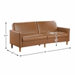 Lexicon Carlton Faux Leather Elegant Lounger in Camel