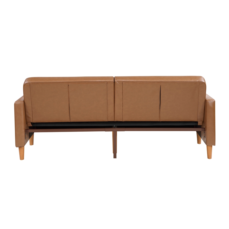 Lexicon Carlton Faux Leather Elegant Lounger in Camel