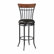 Lexicon Ira Faux Leather Swivel Pub Height Chair in Brown