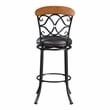 Lexicon Benson Faux Leather Swivel Pub Height Chair in Brown