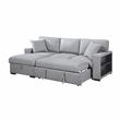Lexicon Pompano Boucle Sectional with Left Chaise & Pull-out Bed in Gray