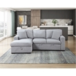 Lexicon Pompano Boucle Sectional with Left Chaise & Pull-out Bed in Gray