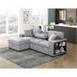 Lexicon Pompano Boucle Sectional with Left Chaise & Pull-out Bed in Gray