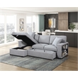 Lexicon Pompano Boucle Sectional with Left Chaise & Pull-out Bed in Gray
