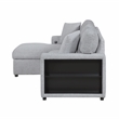 Lexicon Pompano Boucle Sectional with Left Chaise & Pull-out Bed in Gray
