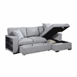 Lexicon Pompano Boucle Sectional with Right Chaise & Pull-out Bed in Gray