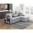 Lexicon Pompano Boucle Sectional with Right Chaise & Pull-out Bed in Gray