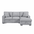 Lexicon Pompano Boucle Sectional with Right Chaise & Pull-out Bed in Gray