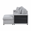 Lexicon Pompano Boucle Sectional with Right Chaise & Pull-out Bed in Gray