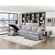Lexicon Pompano Boucle Sectional with Left Chaise & Pull-out Bed in Gray