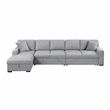 Lexicon Pompano Boucle Sectional with Left Chaise & Pull-out Bed in Gray
