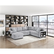 Lexicon Pompano Boucle Sectional with Left Chaise & Pull-out Bed in Gray