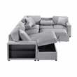 Lexicon Pompano Boucle Sectional with Left Chaise & Pull-out Bed in Gray