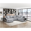 Lexicon Pompano Boucle Sectional with Left Chaise & Pull-out Bed in Gray