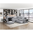Lexicon Pompano Boucle Sectional with Left Chaise & Pull-out Bed in Gray
