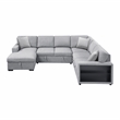 Lexicon Pompano Boucle Sectional with Left Chaise & Pull-out Bed in Gray