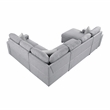Lexicon Pompano Boucle Sectional with Left Chaise & Pull-out Bed in Gray