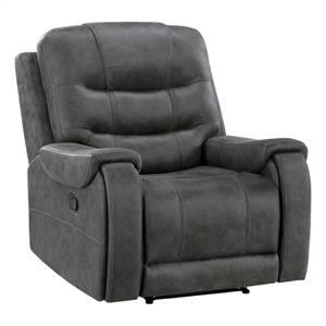 Lexicon Oberon Microfiber Reclining Chair in Dark Gray