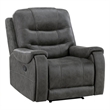 Lexicon Oberon Microfiber Reclining Chair in Dark Gray