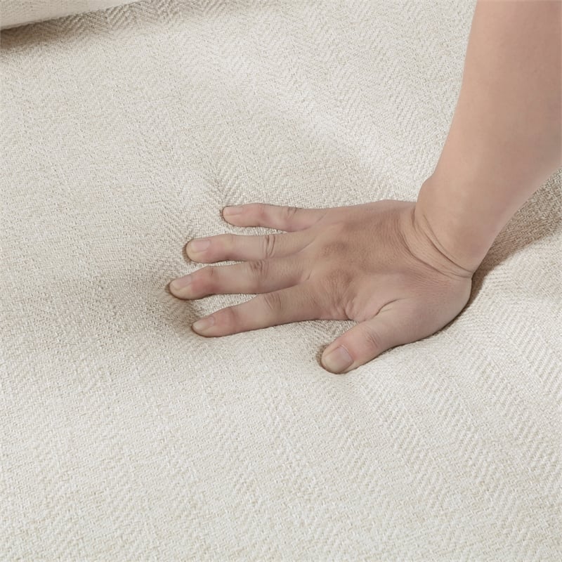 Lexicon Zeke Textured Fabric Sofa in Ivory