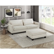 Lexicon Zeke Textured 2pc Set Sofa Ottoman in Ivory